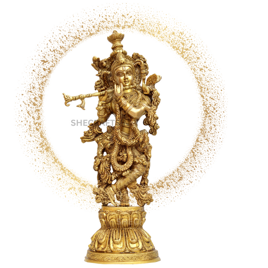 Brass Sree Krishna Statue For Vishukani  | Home Styling Sree Krishna Idol