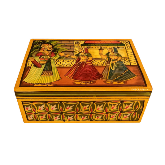 INDIAN HANDPAINTED WOODEN BOX | WOODEN ART | STORAGE BOX