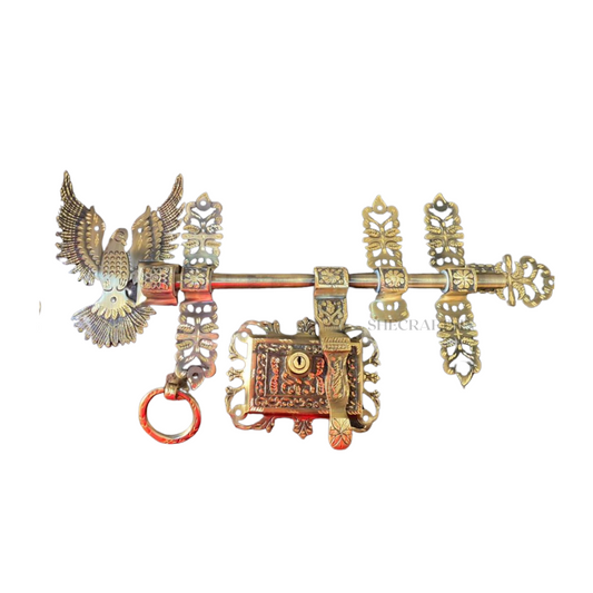 TRADITIONAL BRASS MANICHITHRATHAZHU ALDROP WITH SPARROW HEAD | 16MM, 12 INCH RAD | ANTIQUE FINISH