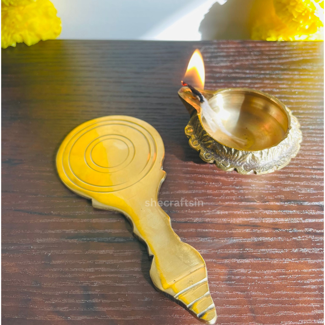 KERALA TRADITIONAL BRASS VALKANANDI | BRASS MIRROR | KANNADI | VISHUKANI