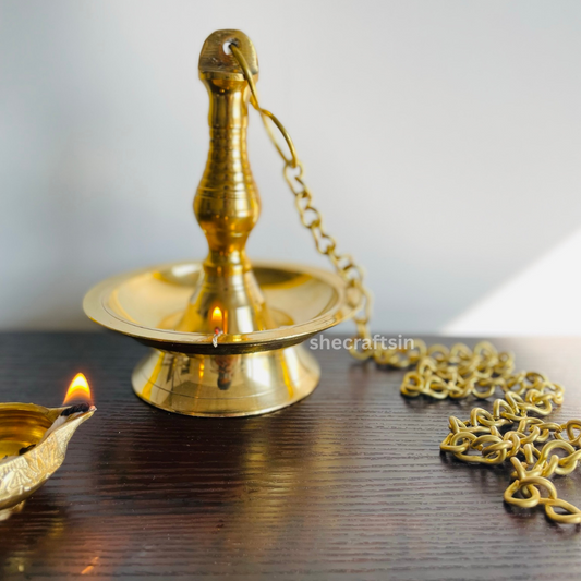 TRADITIONAL BRASS WEIGHTLESS HANGING LAMP