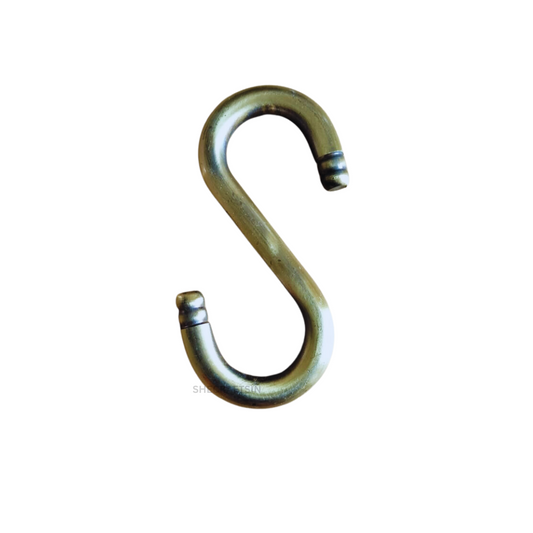 BRASS " S" HOOK FOR SWING CHAIN (  ANTIQUE FINISH ) | SWING ROD | JULA CHAIN