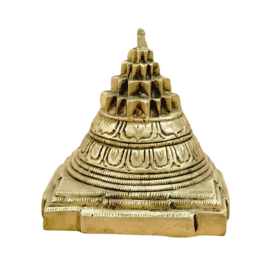 BRASS SHREE YANTHRA MERU | PANCH DHATU | YANTRA | BRASS CHAKRA MERU | SHECRAFTSIN