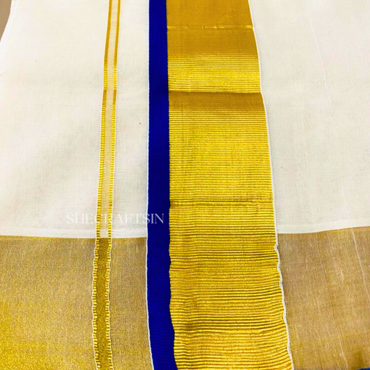 KERALA HANDLOOM TRADITIONAL COTTON KASAVU SAREE | ONAM ATTIRE | BALARAMAPURAM SAREE