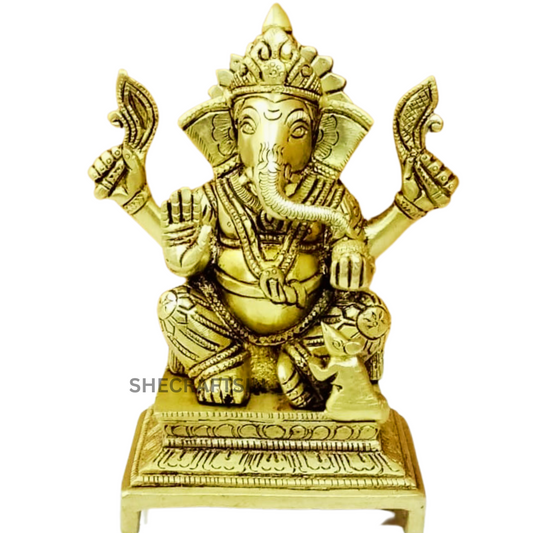 LORD GANESHA | BRASS GANAPATHY | BRASS VINAYAKA IDOL | VIGNESHWARA STATUE | PILLAYAR |BRASS VINAYAK | SHECRAFTSIN