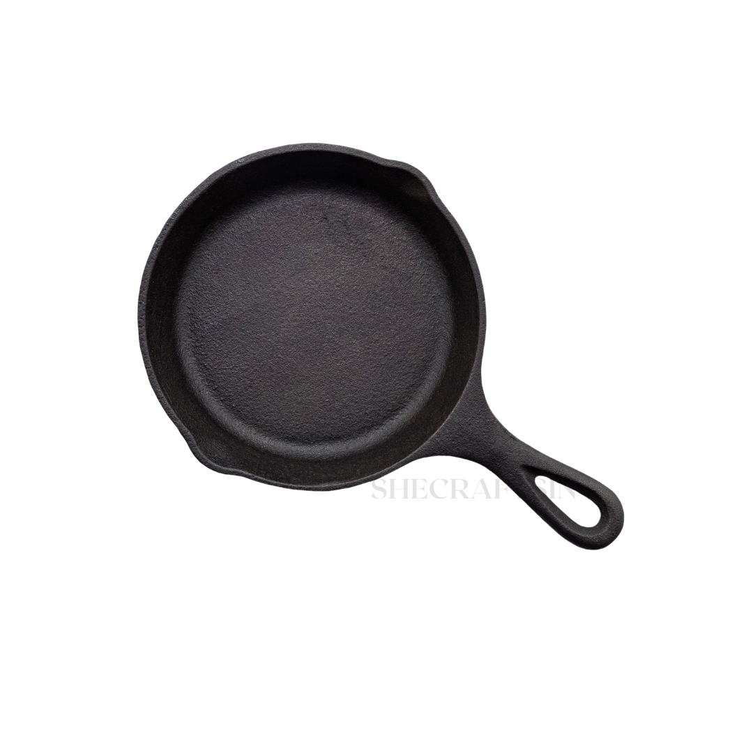 PRE-SEASONED CAST IRON ROUND SKILLET (10 INCH DIA ) | PERFECT FORR GAS STOVE, INDUCTION, OVEN