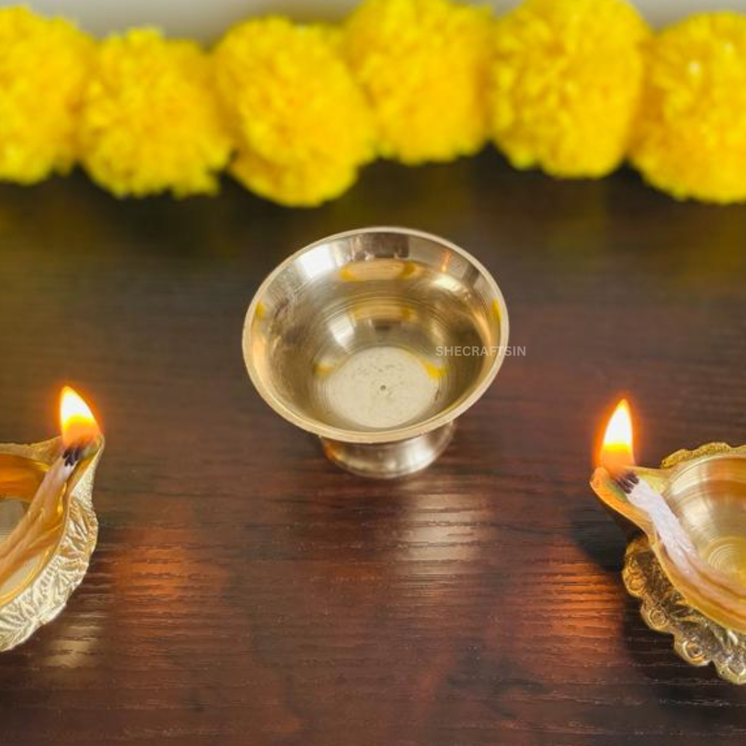 BRASS CHANDANAM  (SANDAL ) BOWL | MULTI PURPOSE POOJA BOWL | CHANDANODAM | CHANDANAM | KUMKUM| TURMERIC BOWL