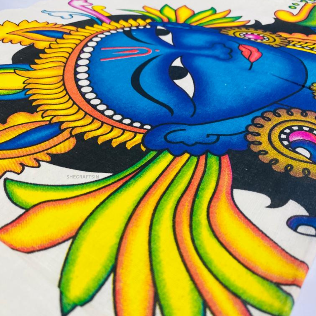 KERALA HANDLOOM KASAVU SAREE WITH LORD KRISHNA MURAL PAINTING | MURAL ART SAREE | ONAM SAREE | KERALA SAREE | KASAVU SAREE | TRADITIONAL SAREE  | SHECRAFTSIN