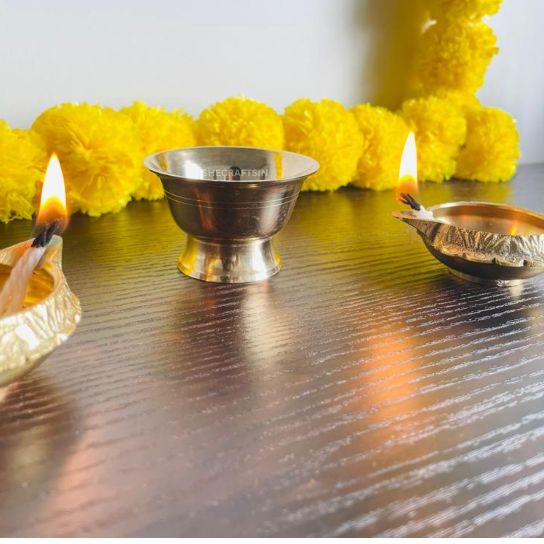 BRASS CHANDANAM  (SANDAL ) BOWL | MULTI PURPOSE POOJA BOWL | CHANDANODAM | CHANDANAM | KUMKUM| TURMERIC BOWL