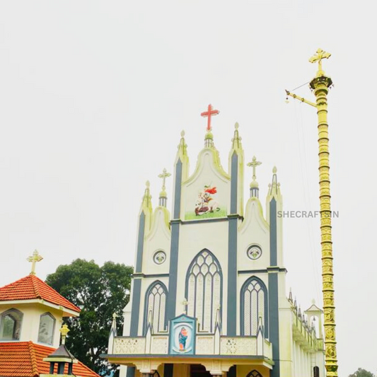 HANDCRAFTED CUSTOMIZED BRASS DESIGNED KODIMARAM FOR CHURCHES  | FLAGSTAFF | FLAG STAND | INSTALLATION ALL OVER INDIA