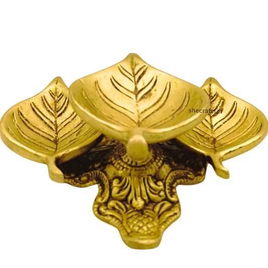 BRASS LEAF SHAPED DIYA