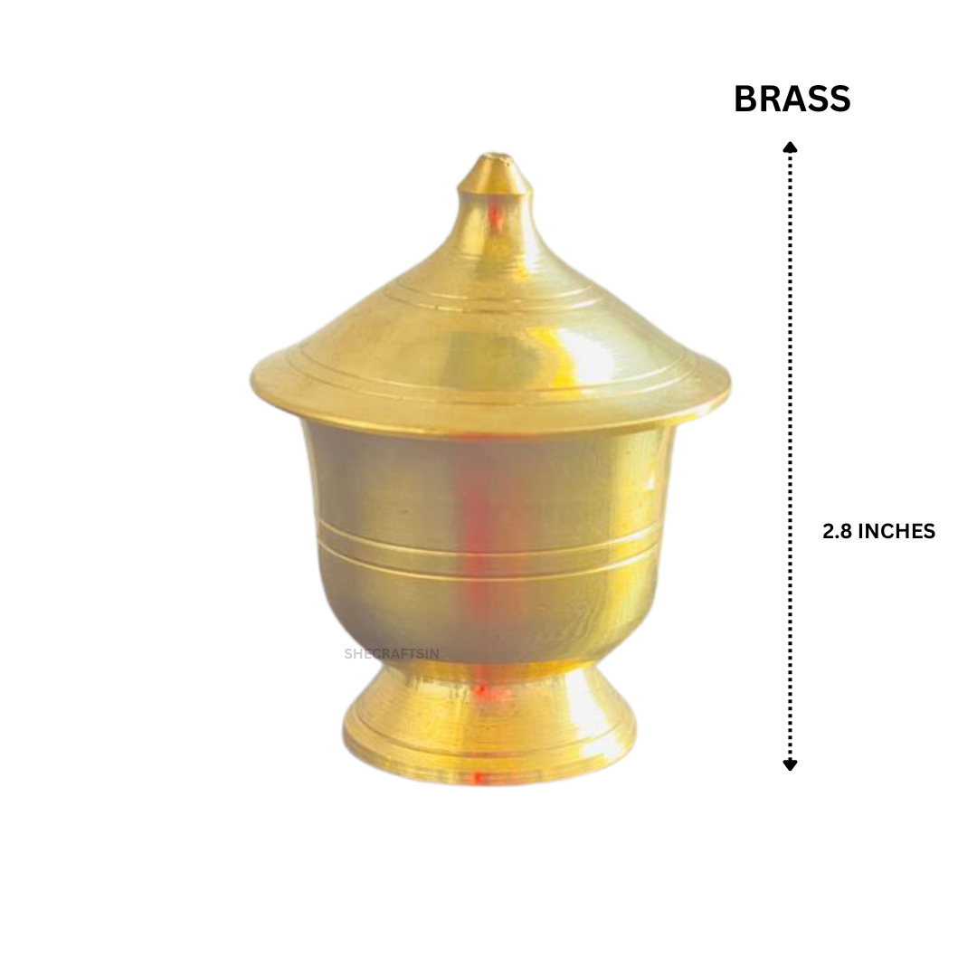 BRASS KUMKUMA CHEPPU | KUMKUM BOX | POOJA SINDOOR CHEPPU | SINDOOR DIBBI