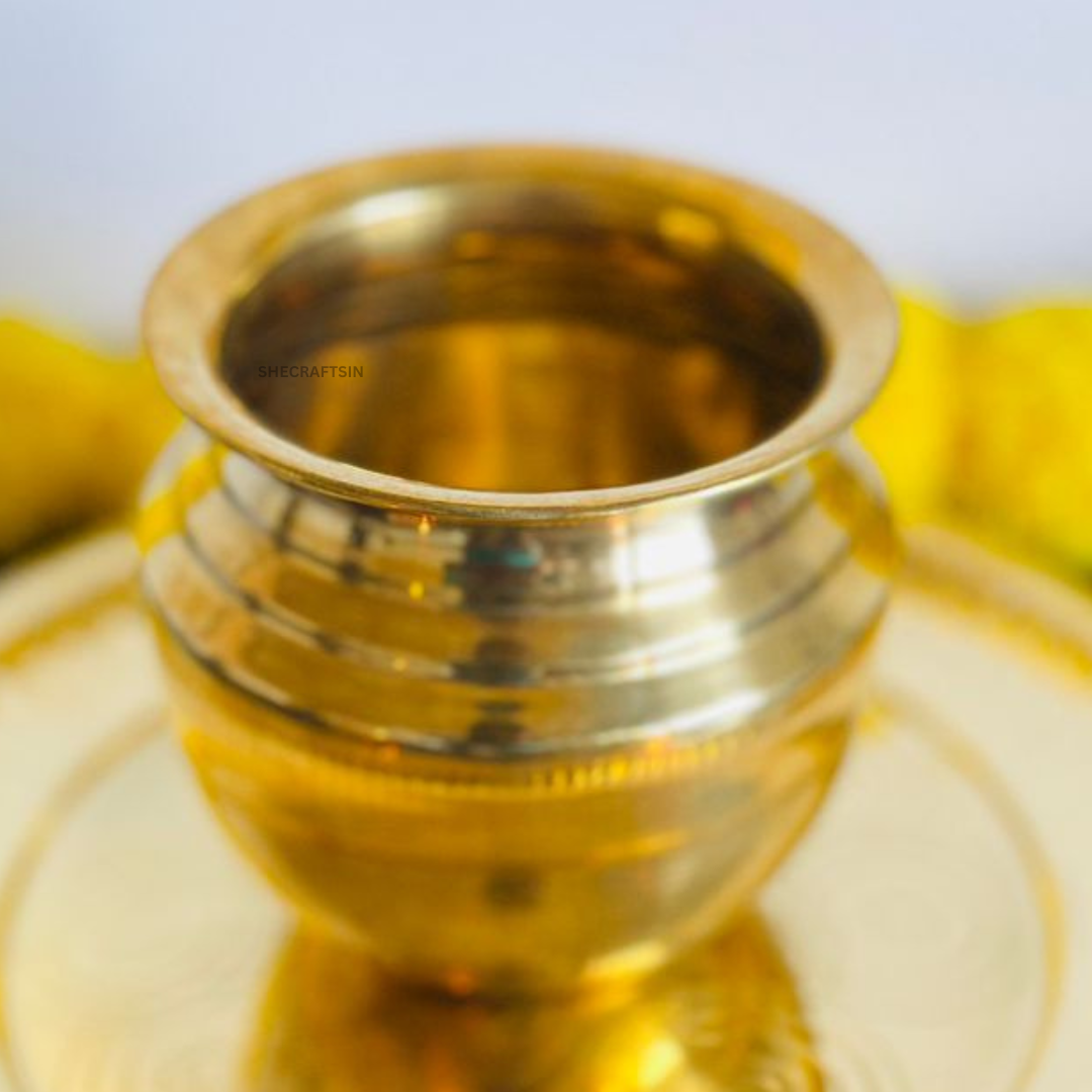 HANDMADE PURE BRASS KALASH POT 700 ML CAPACITY | KALASHAKUDAM | POOJA LOTA | THEERTHA SOMBU |