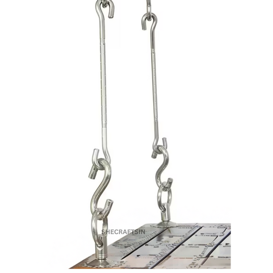 STEEL SWING CHAIN FULL SET WITH NUT AND BOLT, S HOOKS , 1 FEET LENGTHY CHAINS | JHULA CHAINS | AATUNJAL | OONJAL | STEEL SWING ROD