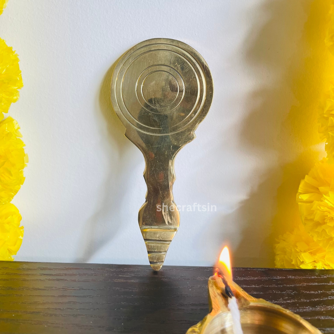 KERALA TRADITIONAL BRASS VALKANANDI | BRASS MIRROR | KANNADI | VISHUKANI